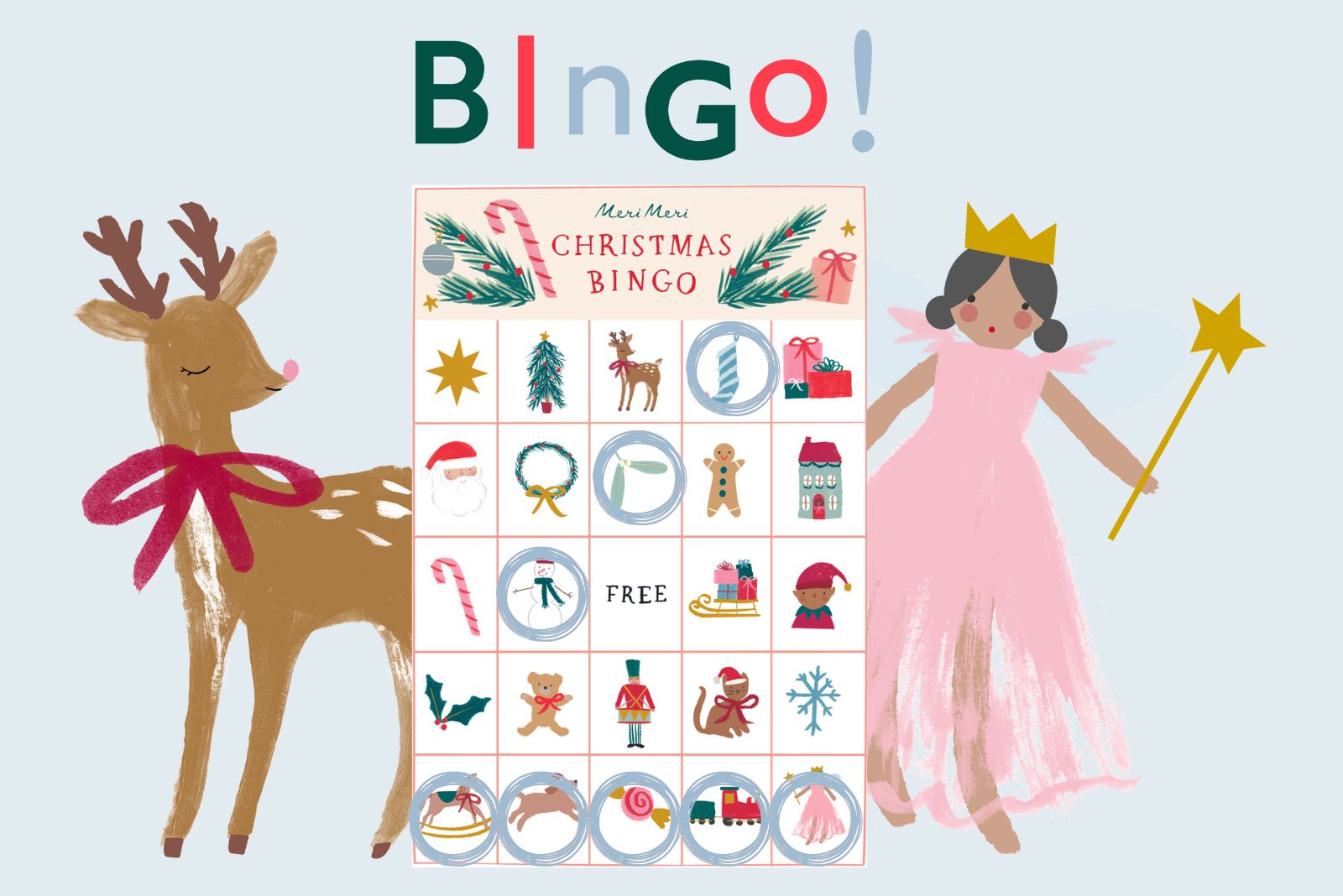 let-s-play-festive-bingo-free-printable-game-meri-meri for Free Printable Christmas Bingo Game Let's Play Festive Bingo: Free Printable Game | Meri Meri for Free Printable Christmas Bingo Game