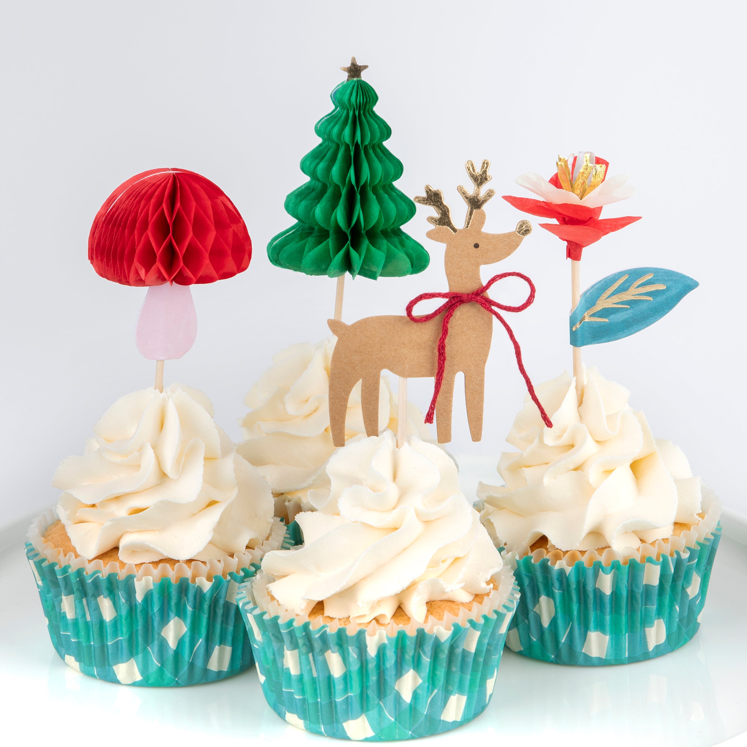 6 x Candy canes Christmas Cake Decorations yule log cupcake toppers 6 x Candy canes Christmas Cake Decorations yule log cupcake toppers