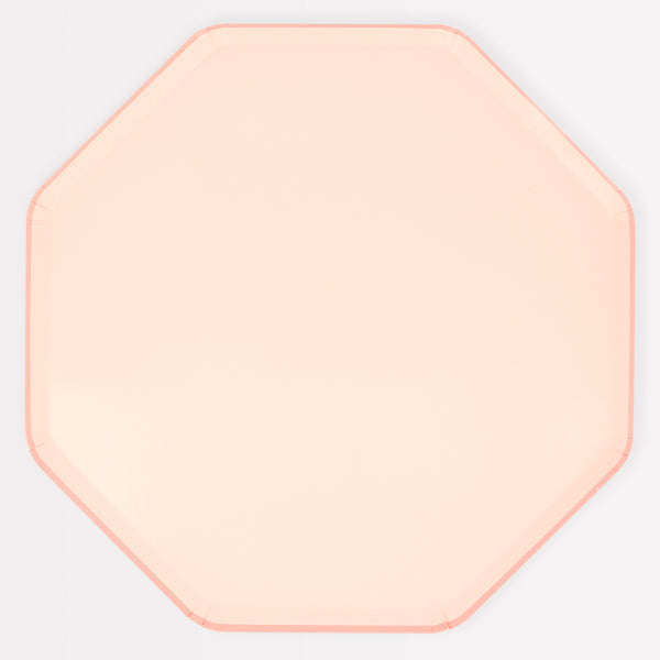 Our paper plates , in a soft shade of pink, are the perfect dinner plates for a loving meal.