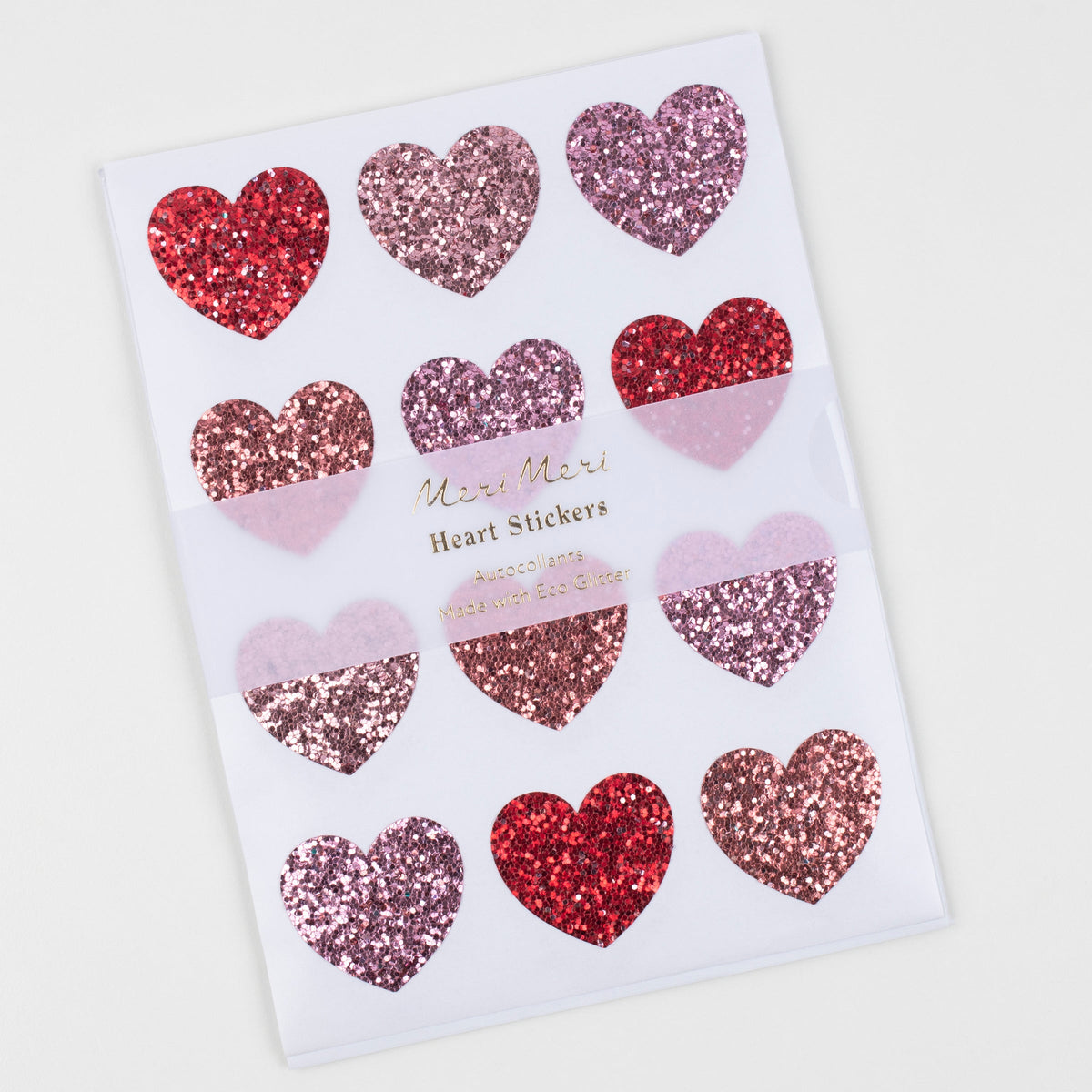 Printable Heart Stickers  Glitter Valentine Stickers