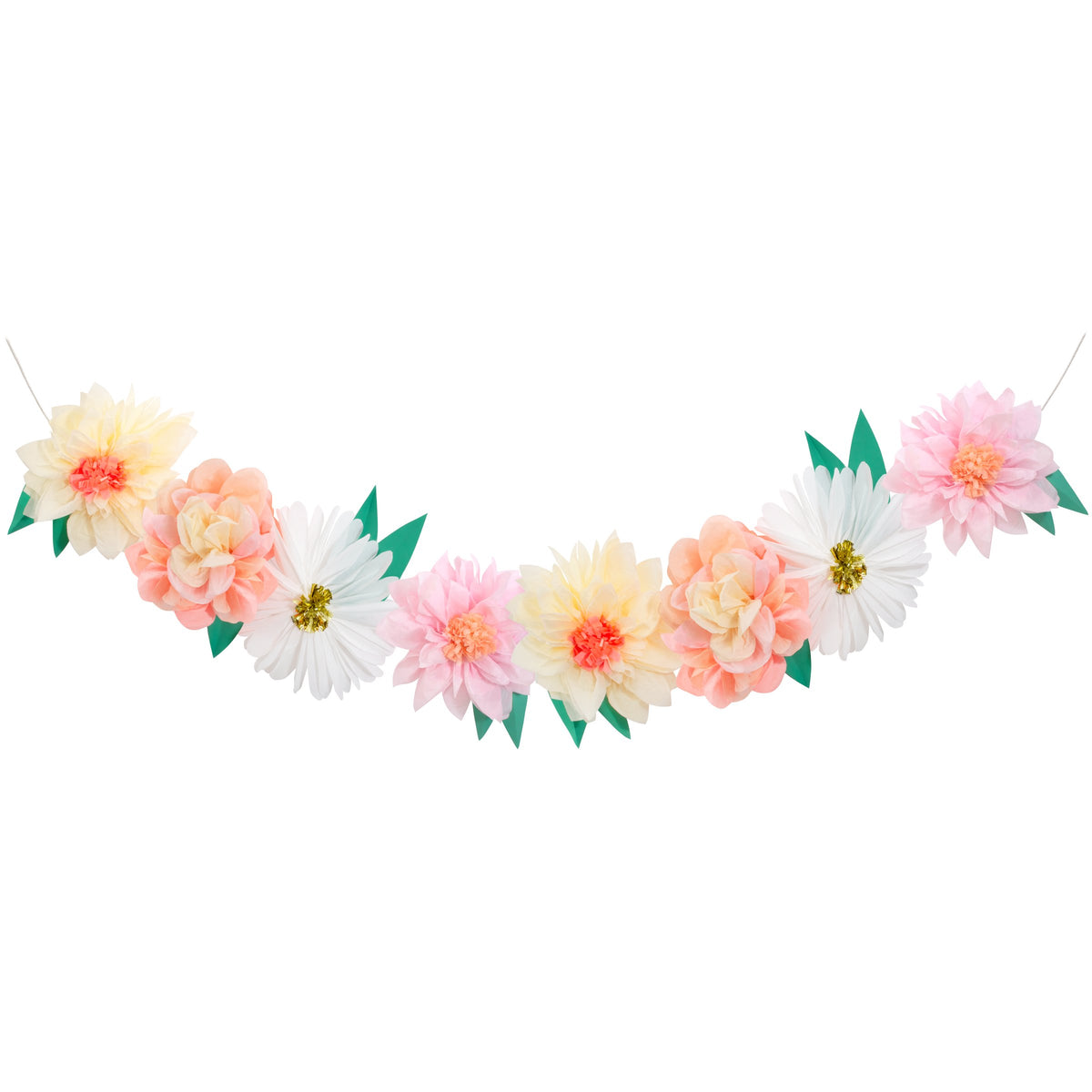 Meri Meri Coral & White Pom-Pom Garland One-Size