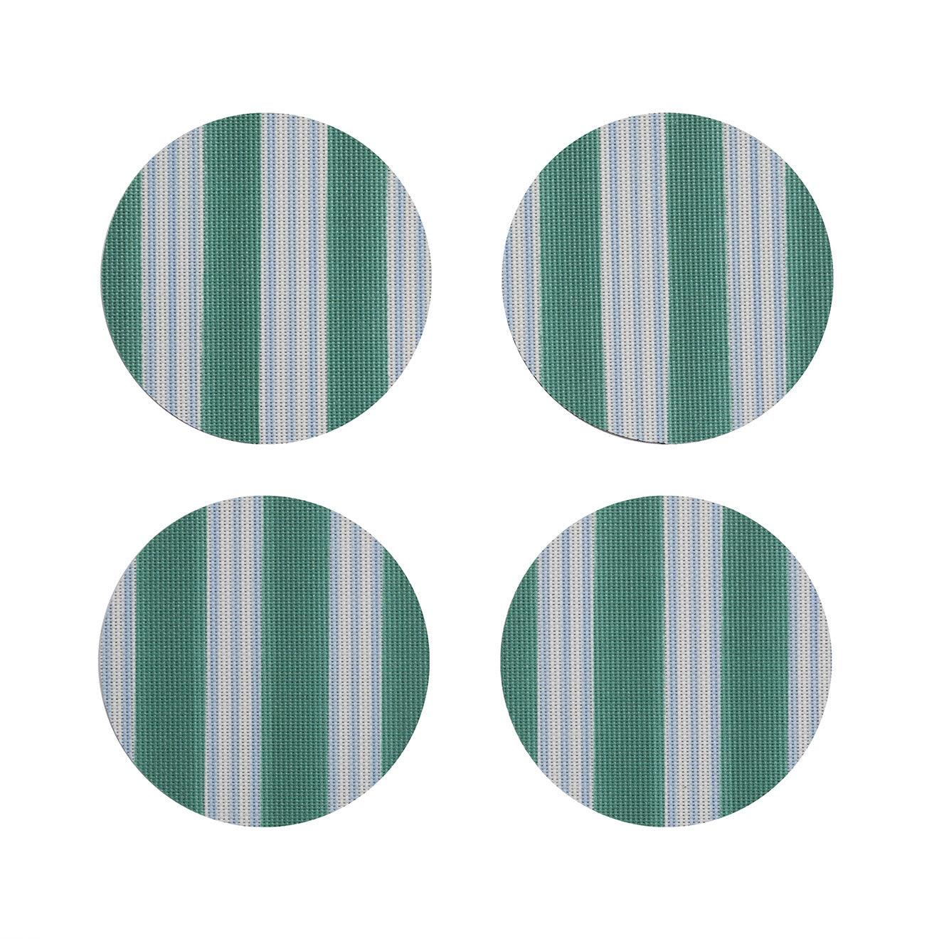 Meri Meri x Chilewich Festive Stripes Coasters - Mint - Thumbnail 4