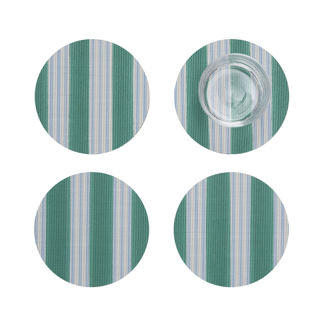 Meri Meri x Chilewich Festive Stripes Coasters - Mint - Thumbnail 5