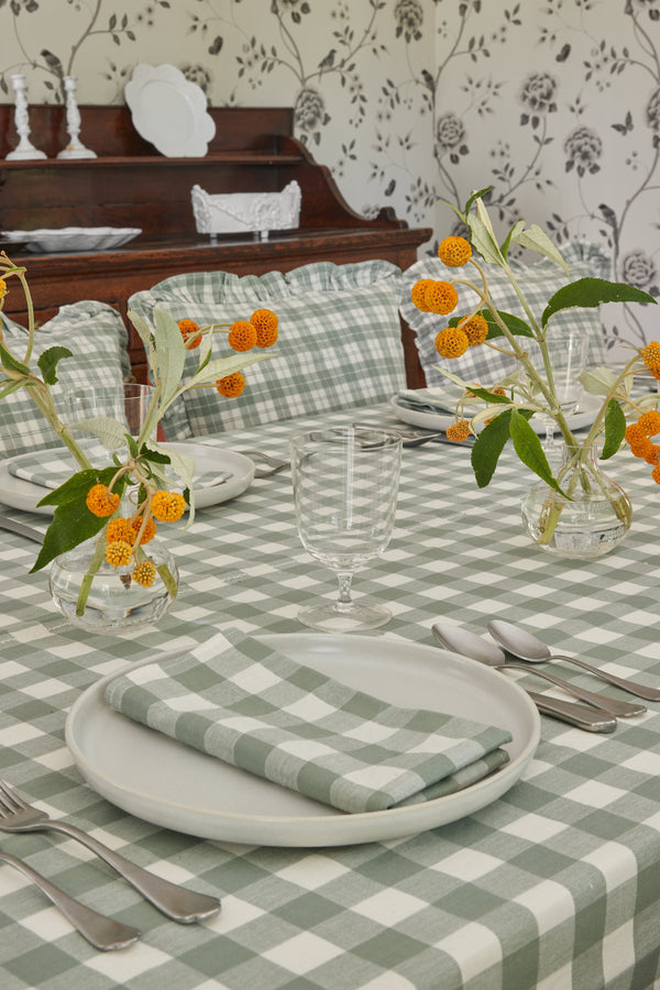 Gingham Sage Tablecloth