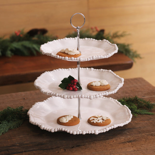 White Vida Alegria Triple Tiered Server