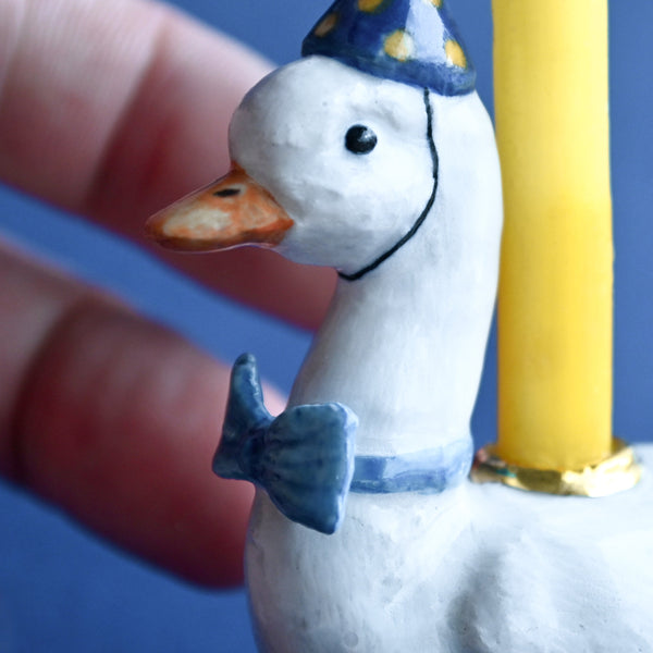 Blue Goose Porcelain Cake Topper