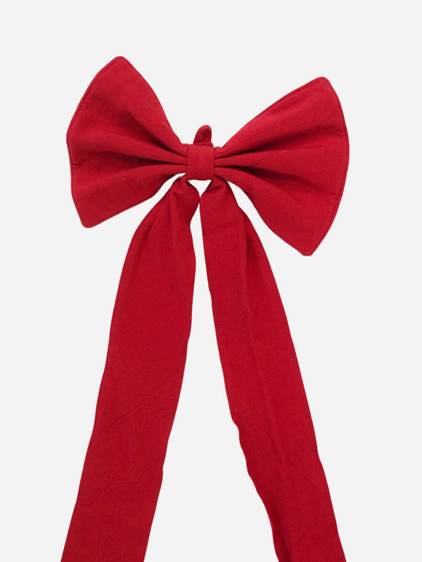 Solid Red Fabric Bow