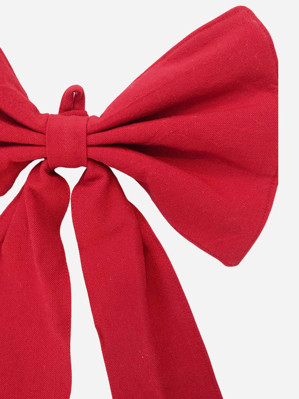 Solid Red Fabric Bow