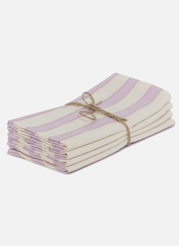 Striped Lilac & Cream Napkins
