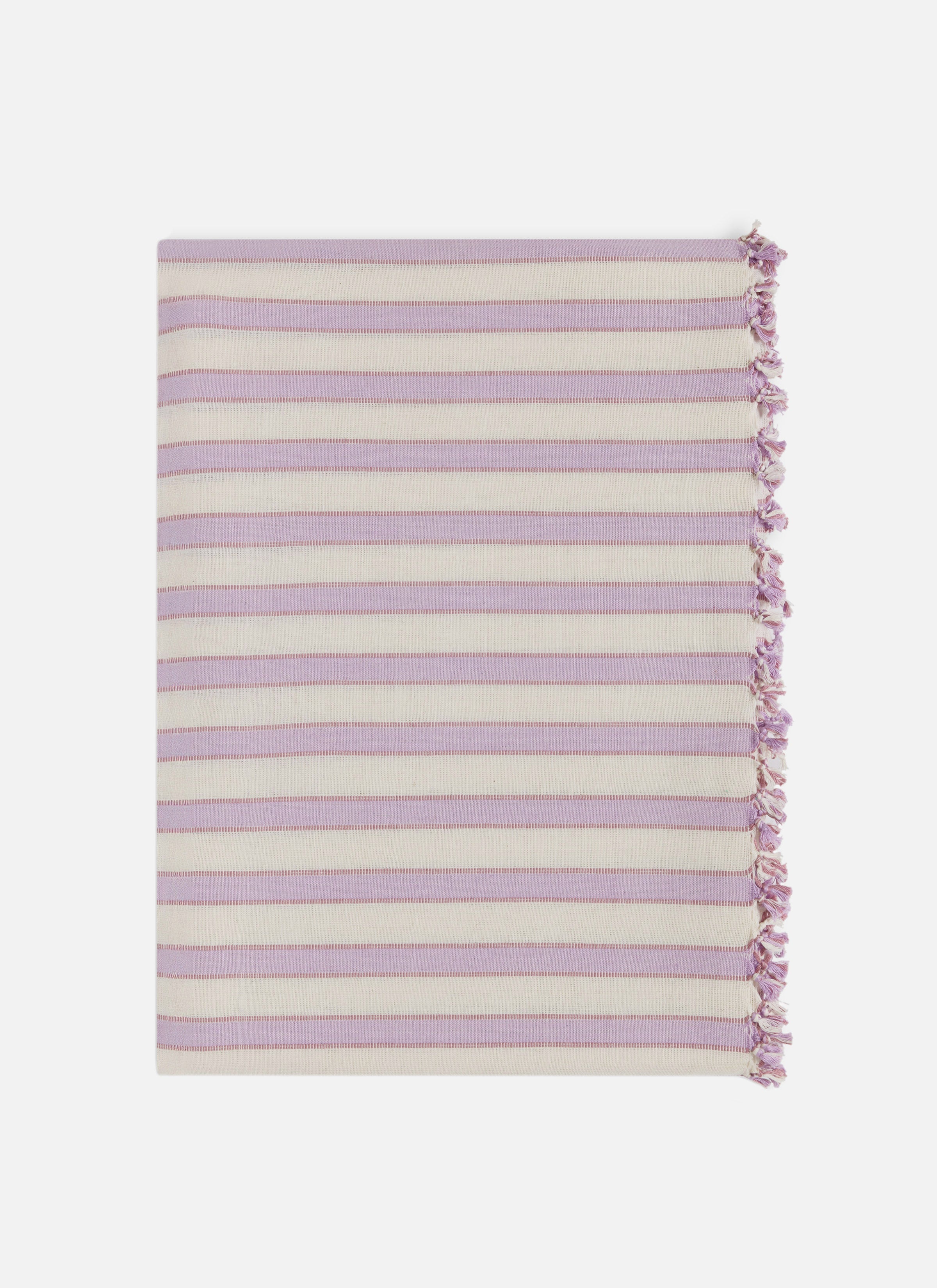 LILAC & CREAM Stripe Tablecloth - Thumbnail 2