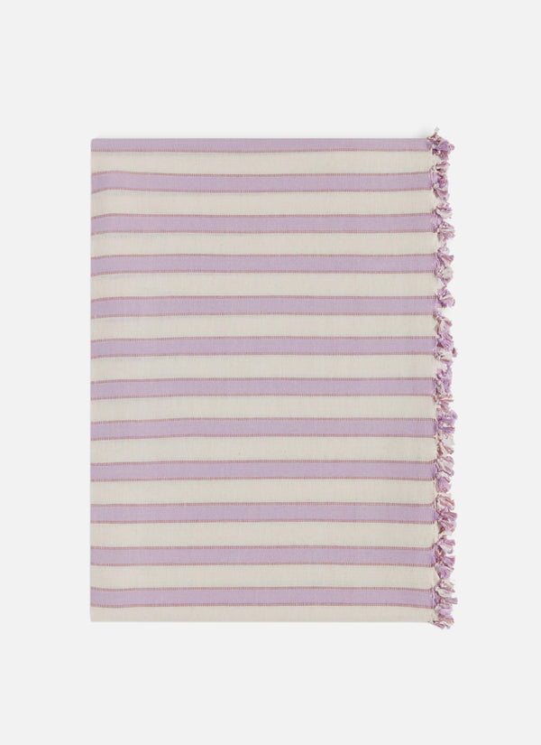 Striped Lilac & Cream Tablecloth
