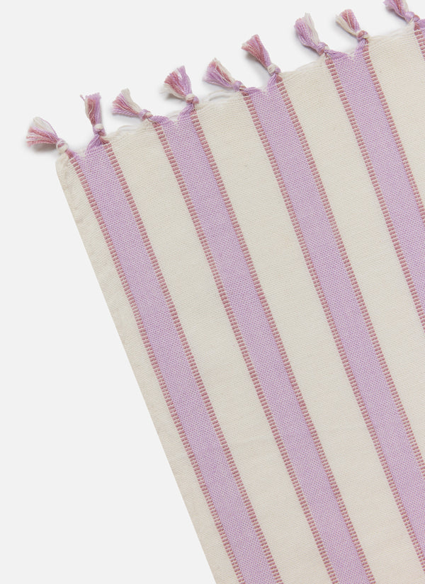 Striped Lilac & Cream Tablecloth
