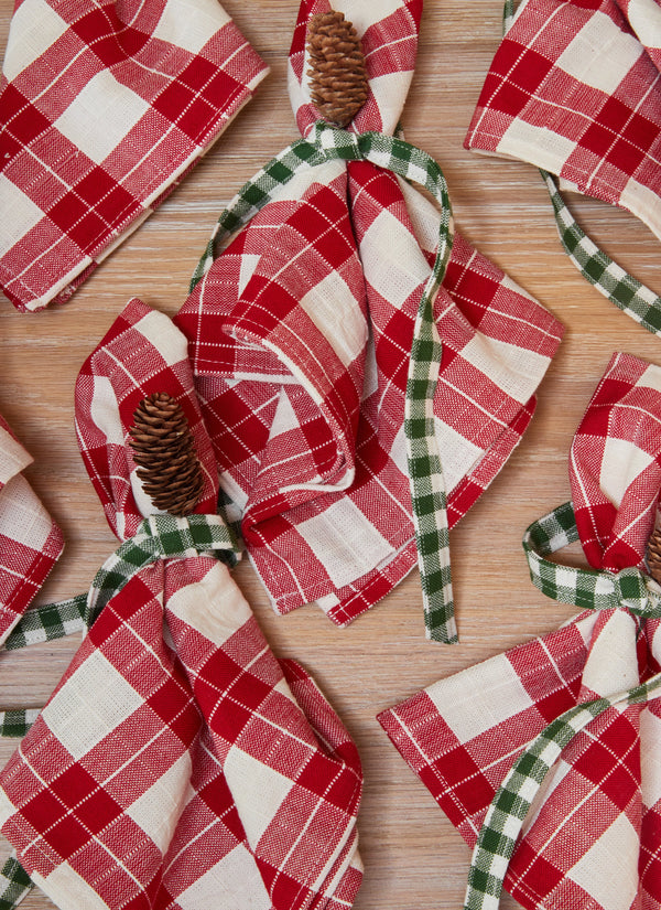 Annabelle Plaid Red Napkins