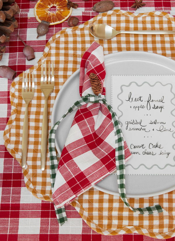 Annabelle Plaid Red Tablecloth