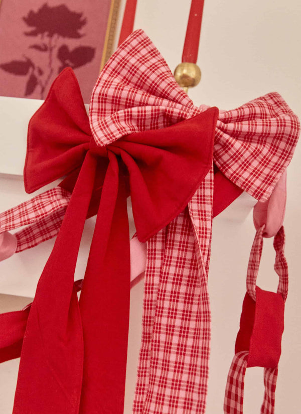Solid Red Fabric Bow