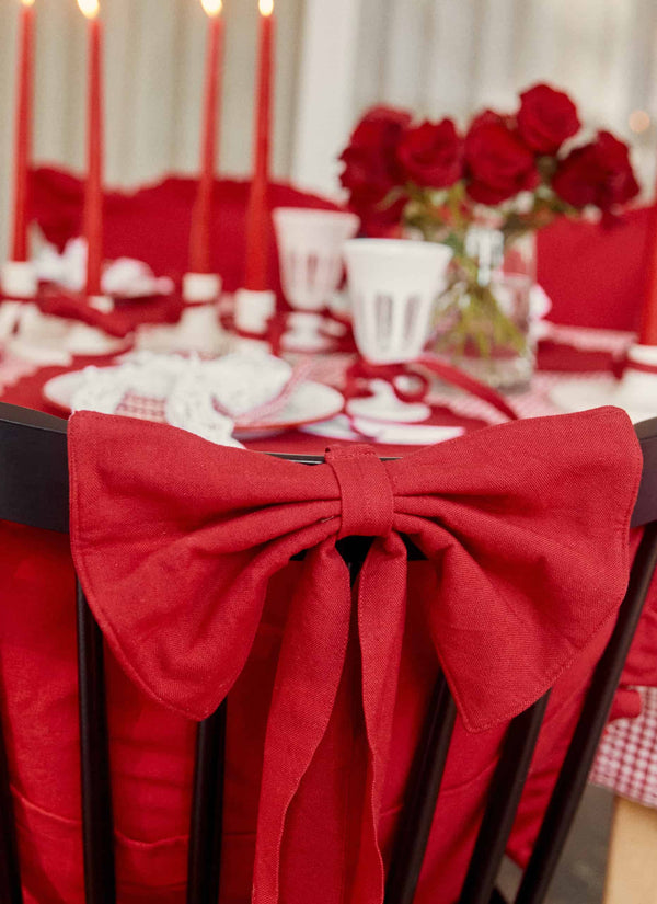 Solid Red Fabric Bow