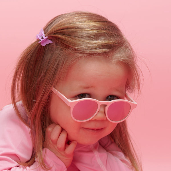 Pink Keyhole Mirrored Lense Sunglasses