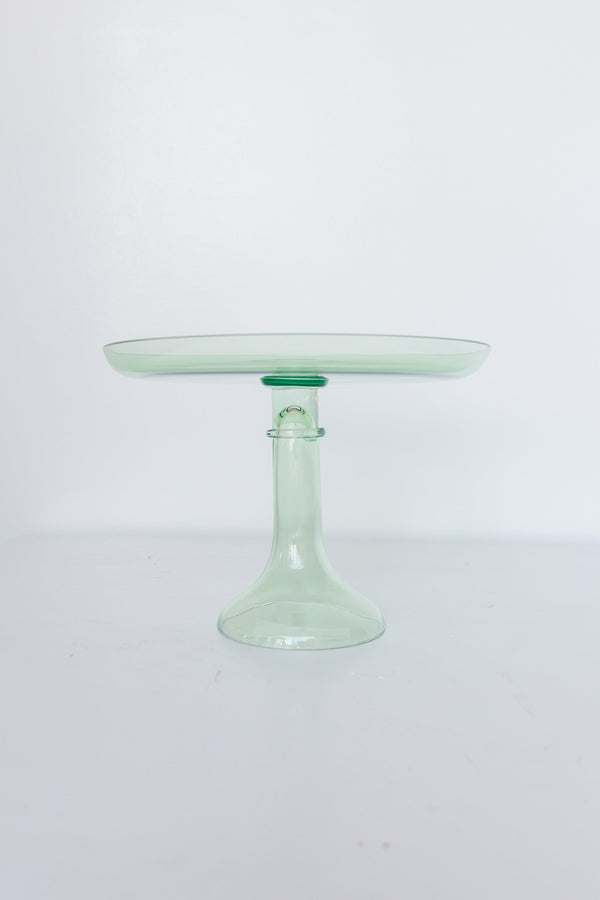 Mint Green Glass Cake Stand