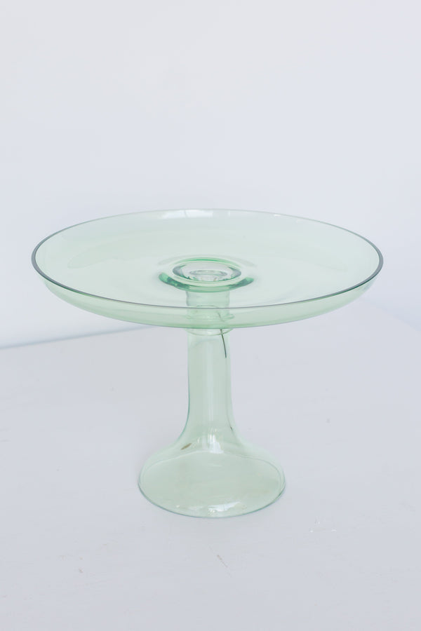 Mint Green Glass Cake Stand