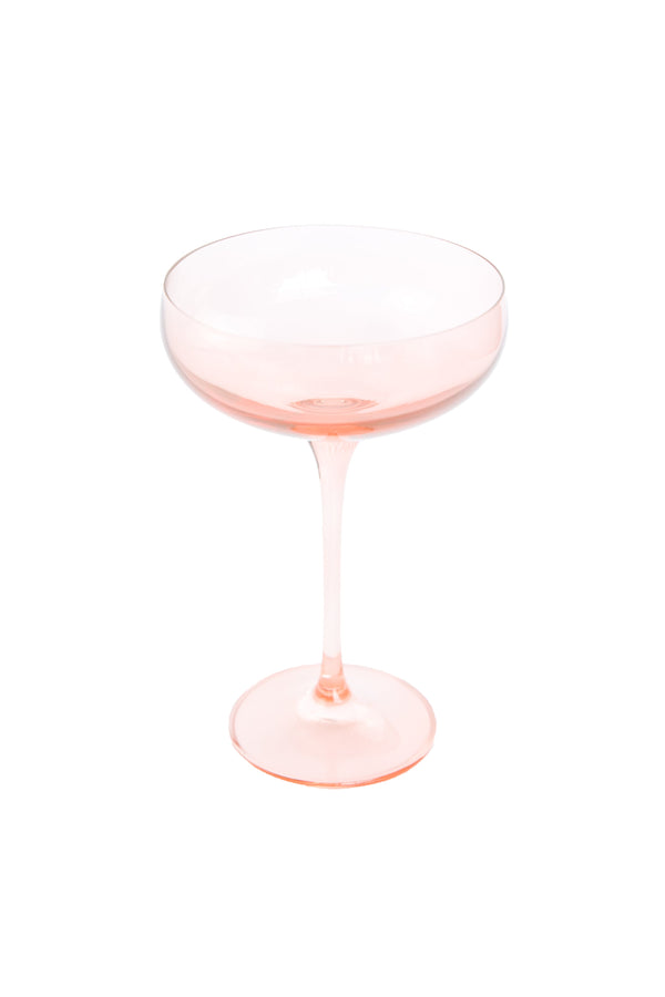Blush Pink Champagne Coupe Stemware (x 6)