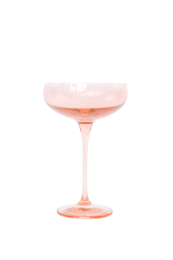 Blush Pink Champagne Coupe Stemware (x 6)