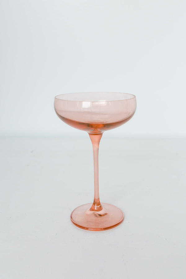 Blush Pink Champagne Coupe Stemware (x 6)