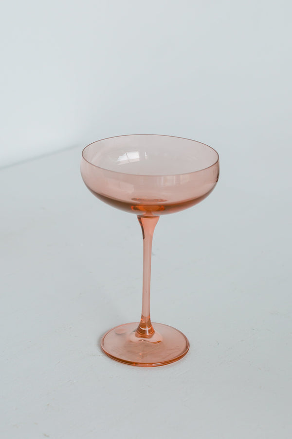 Blush Pink Champagne Coupe Stemware (x 6)
