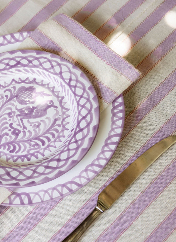 Striped Lilac & Cream Napkins