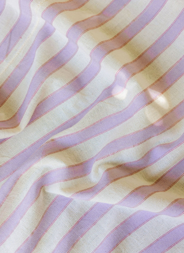 Striped Lilac & Cream Tablecloth