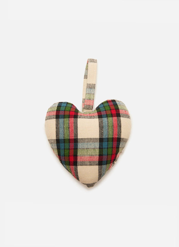 Idyllwild Plaid Multi Heart Ornament