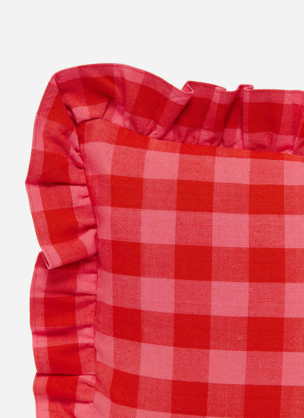 Gingham Guava Petite Pillow
