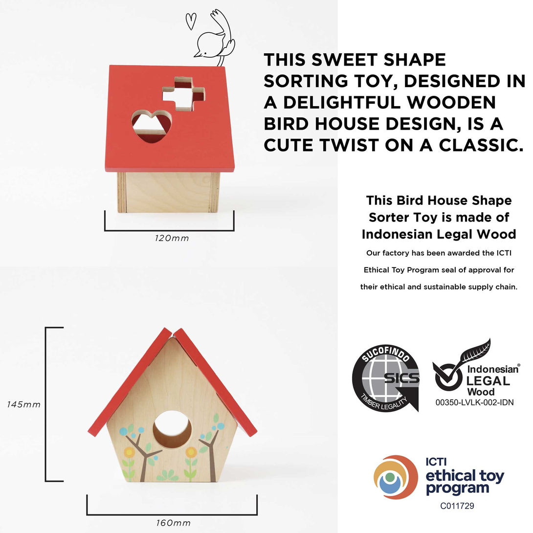 Woodland Bird House Shape Sorter – Meri Meri