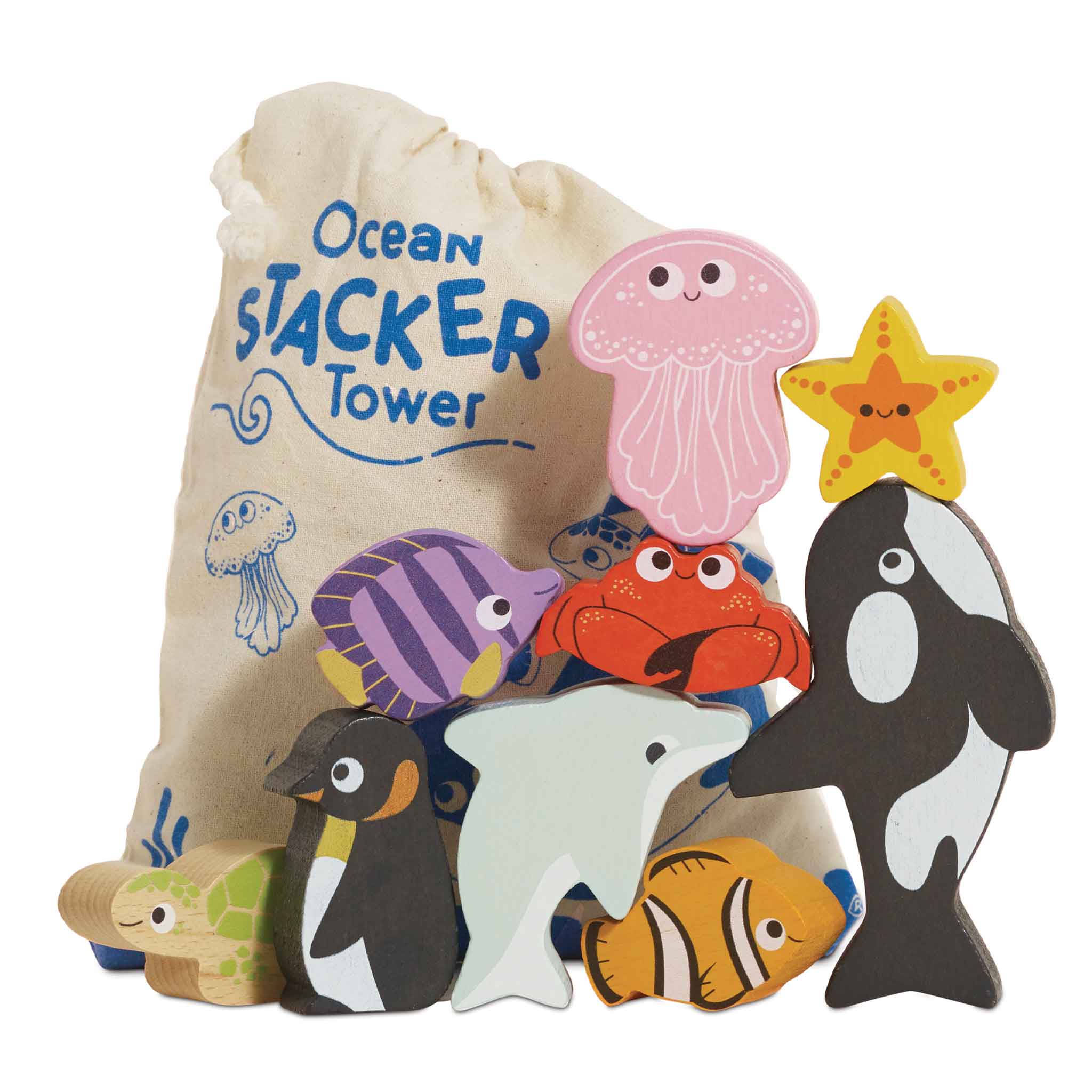 Ocean Life Stacking Animals & Bag – Meri Meri