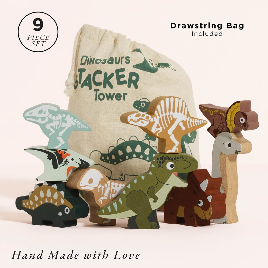 Jurassic Stacking Dinosaurs & Bag – Meri Meri
