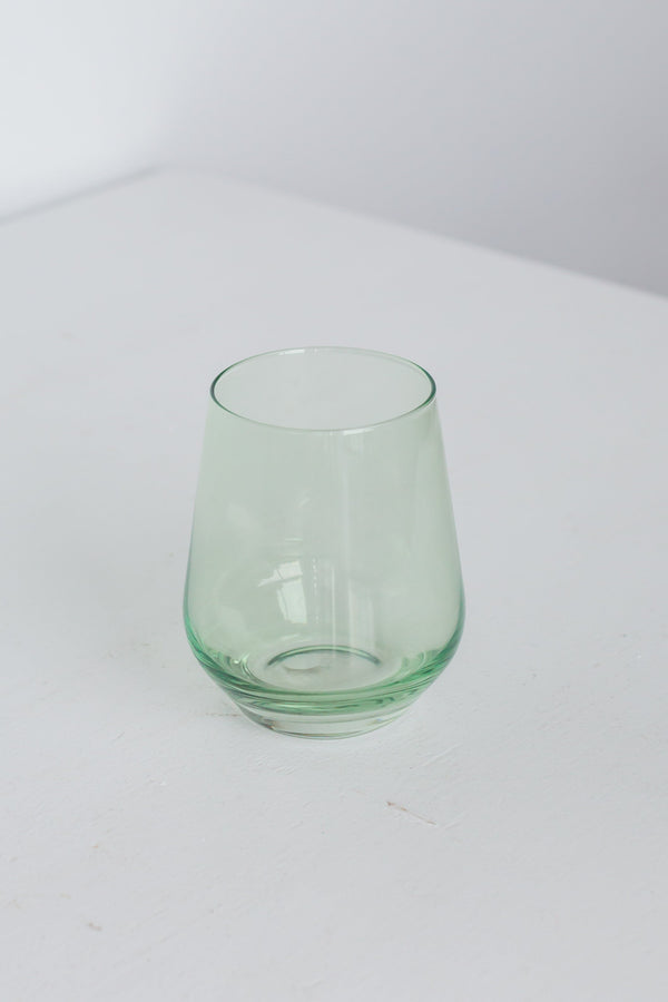 Mint Green Stemless Wine Glasses ( x 6)