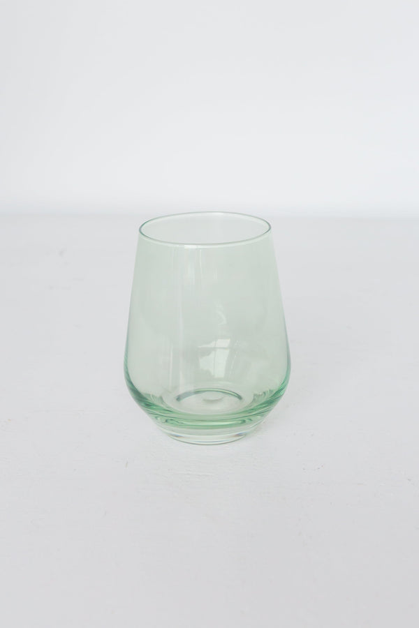 Mint Green Stemless Wine Glasses ( x 6)