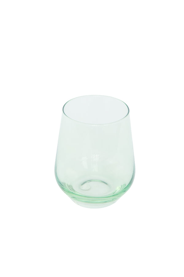 Mint Green Stemless Wine Glasses ( x 6)