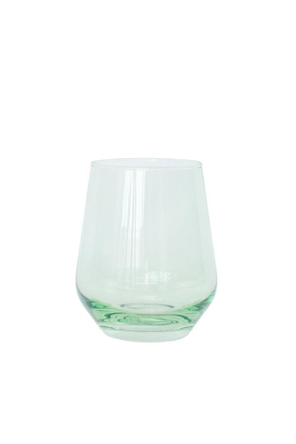 Mint Green Stemless Wine Glasses ( x 6)