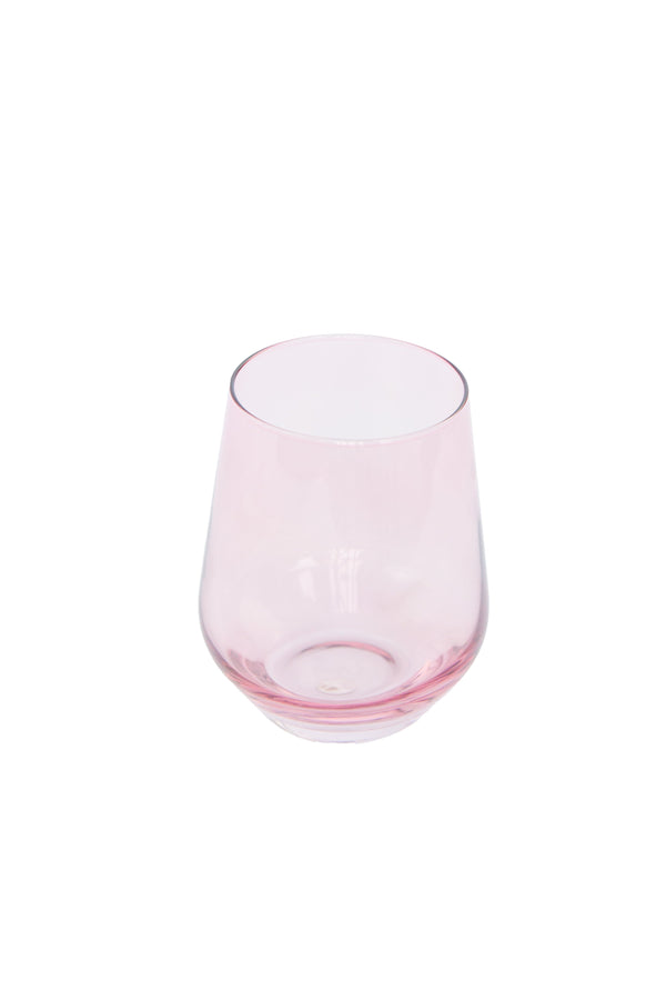 Rose Stemless Wine Glasses ( x 6)