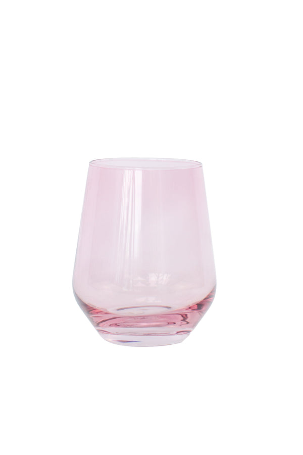 Rose Stemless Wine Glasses ( x 6)