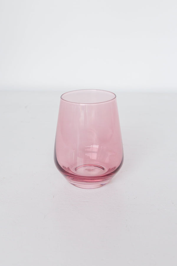 Rose Stemless Wine Glasses ( x 6)