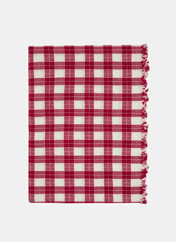Annabelle Plaid Red Tablecloth