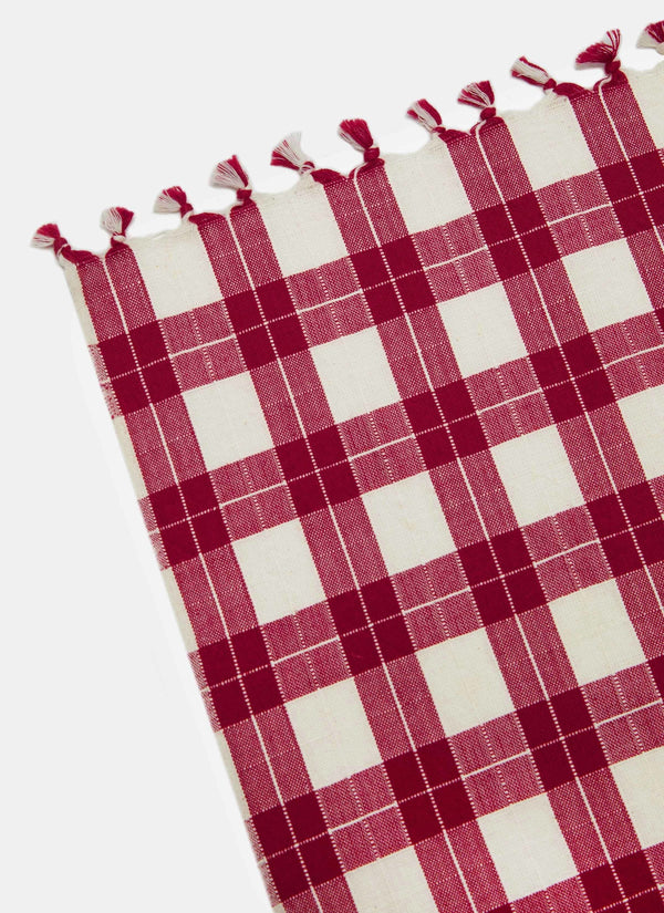 Annabelle Plaid Red Tablecloth
