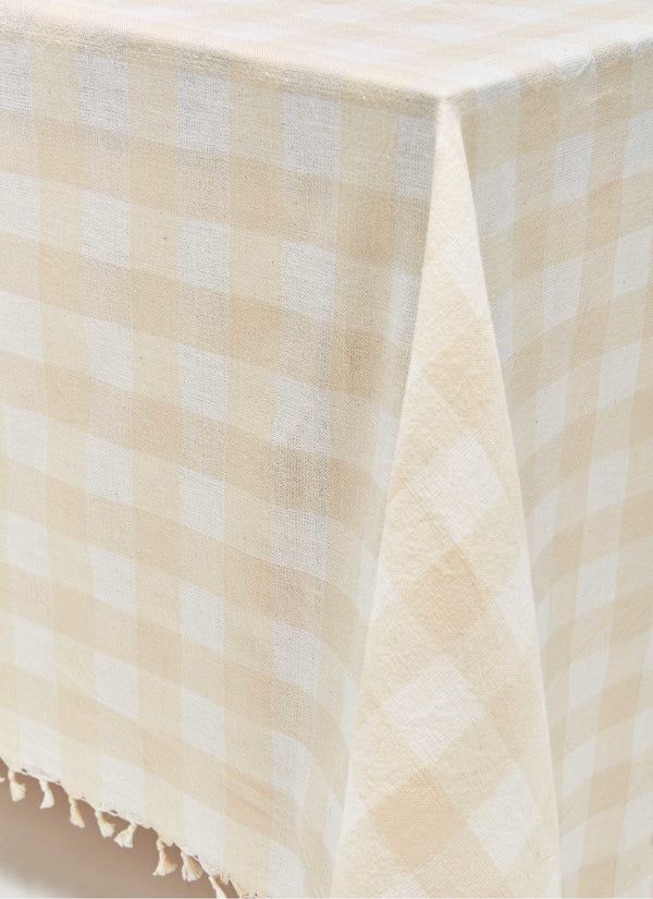 Gingham Cream Tablecloth