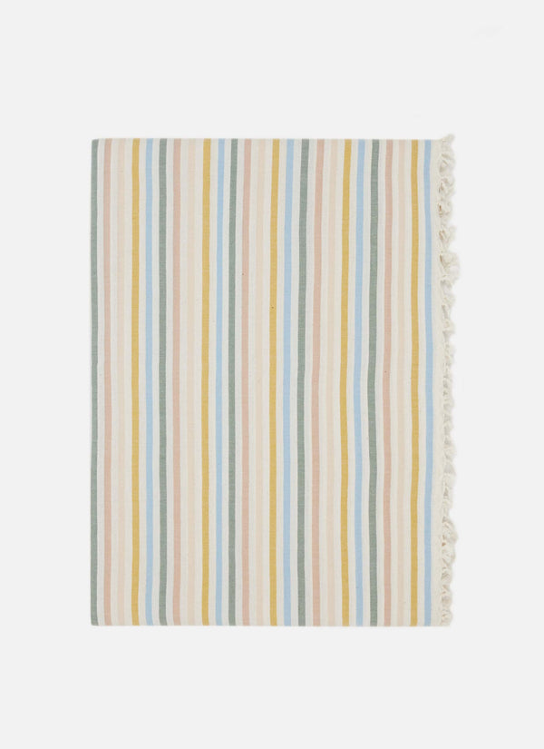 Multi Stripe Spring Pastel Tablecloth