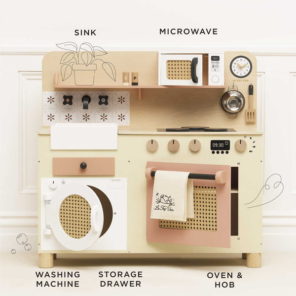 Family Size Wooden Play Kitchen