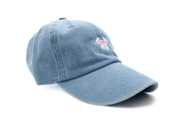 Tiny White Bow Baseball Hat