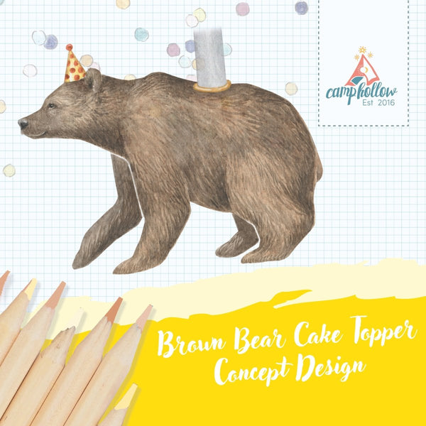 Brown Bear Porcelain Cake Topper