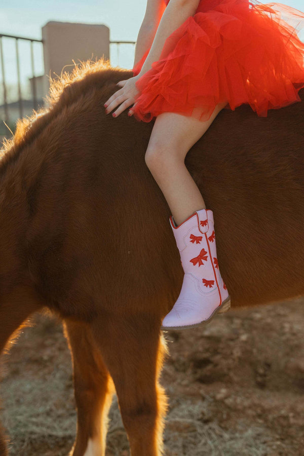 Cowgirl Red + Pink Bow Boots