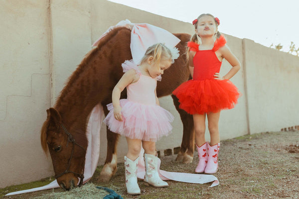 Cowgirl Red + Pink Bow Boots